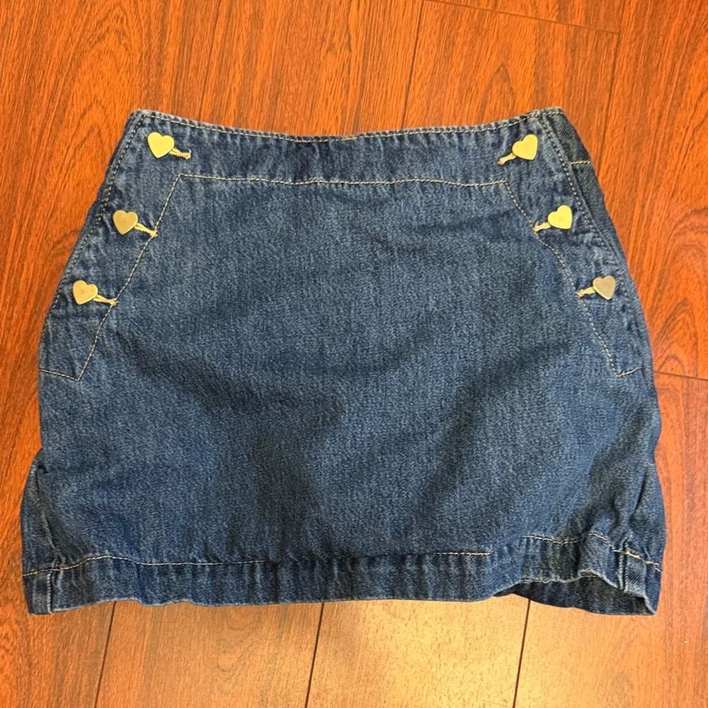 Old Navy Denim Heart-Button Skirt